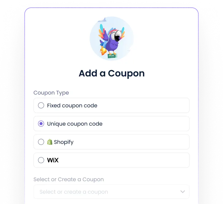Codici coupon fissi e unici