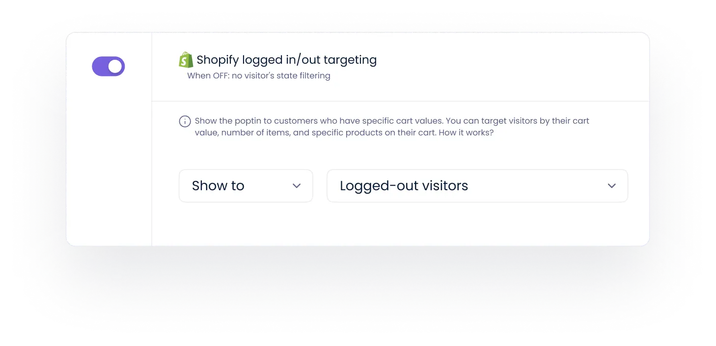 Побудите посетителей войти в свой аккаунт Shopify.