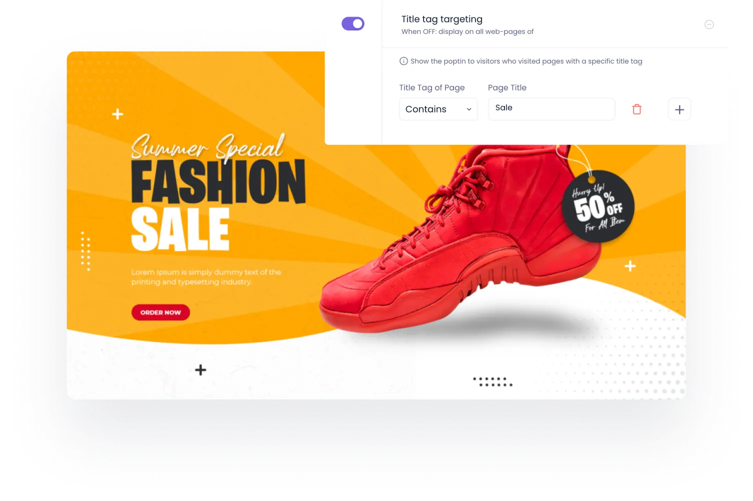 Show popups and engage with potential customers