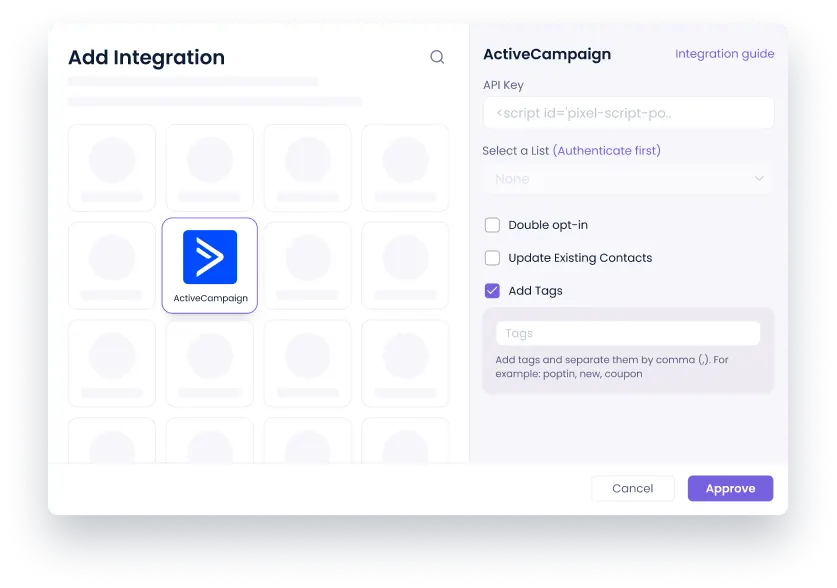 om integration med ActiveCampaign