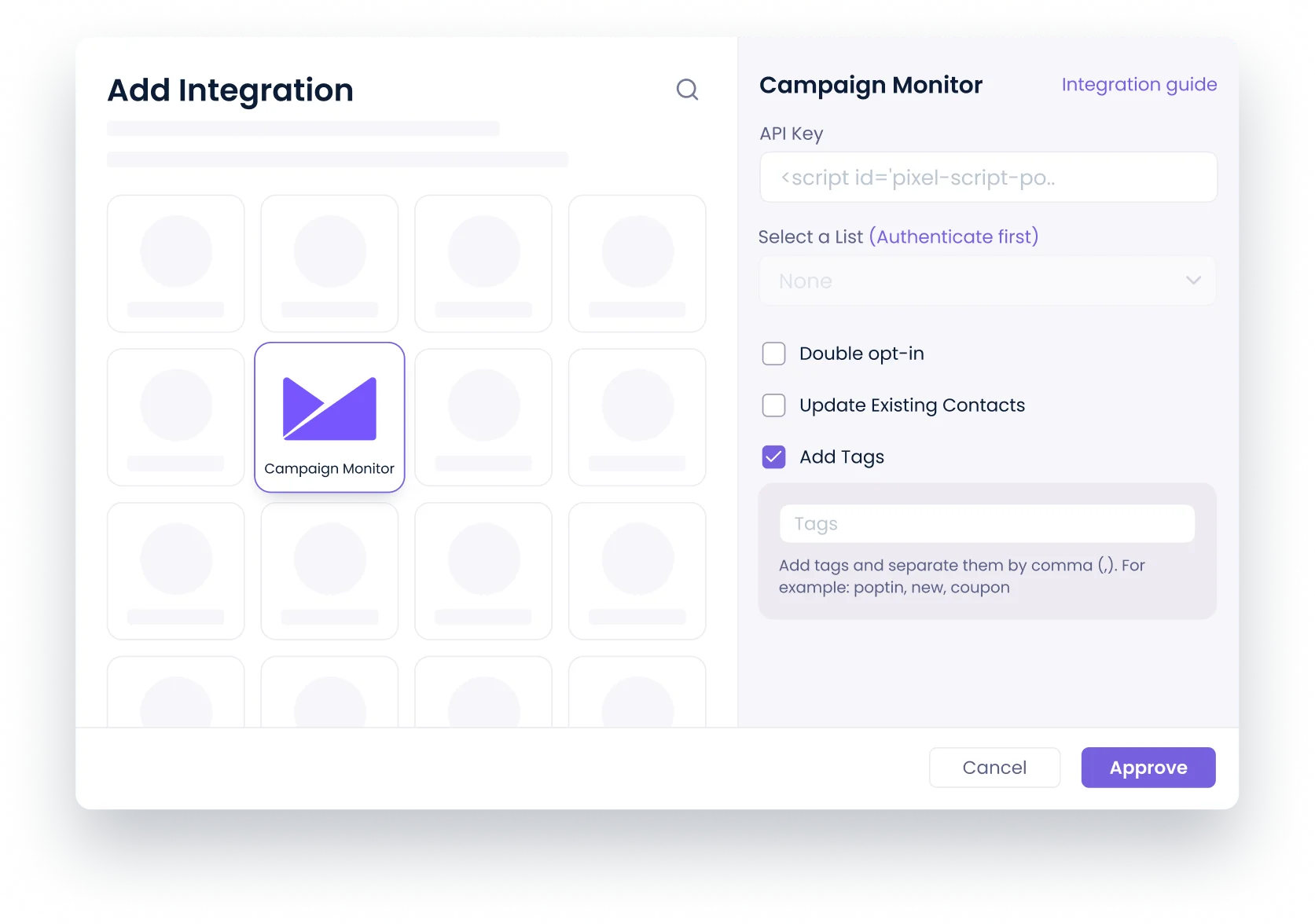 об интеграции с CampaignMonitor