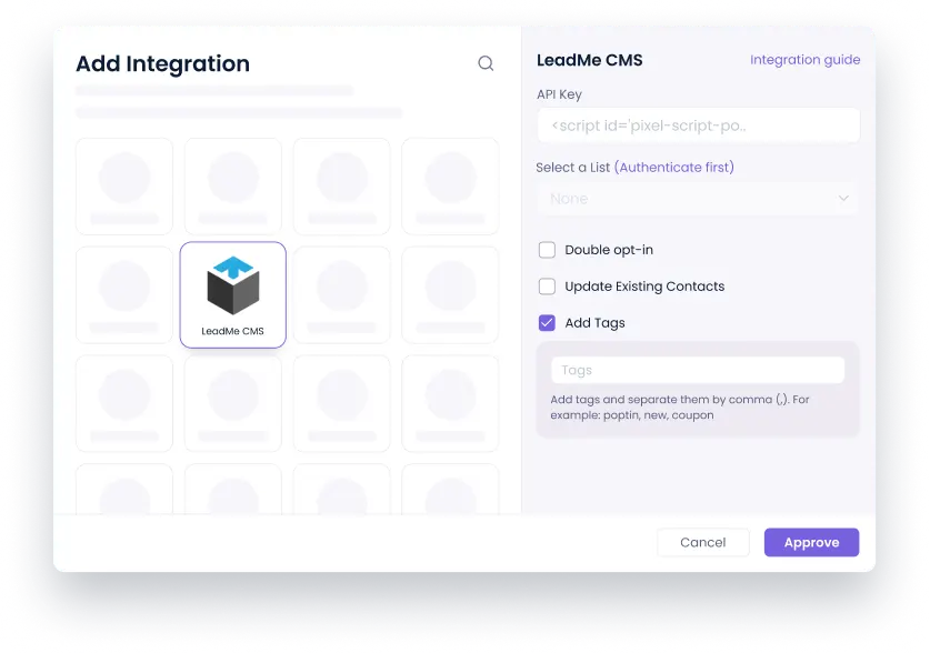 about leadme-cms integration