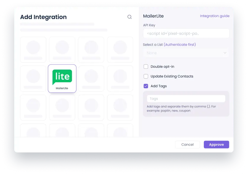 about mailerlite integration
