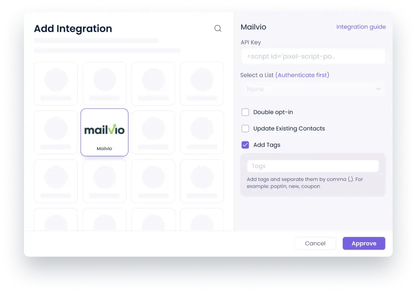 about mailvio integration