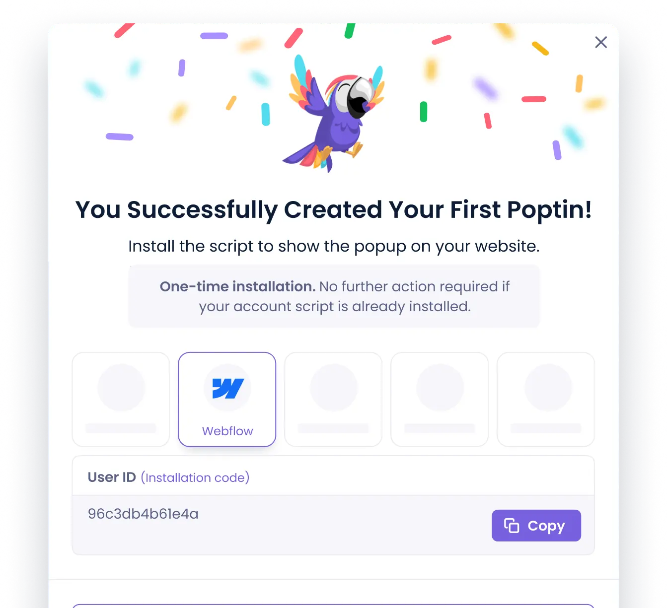 sobre a integração do Webflow