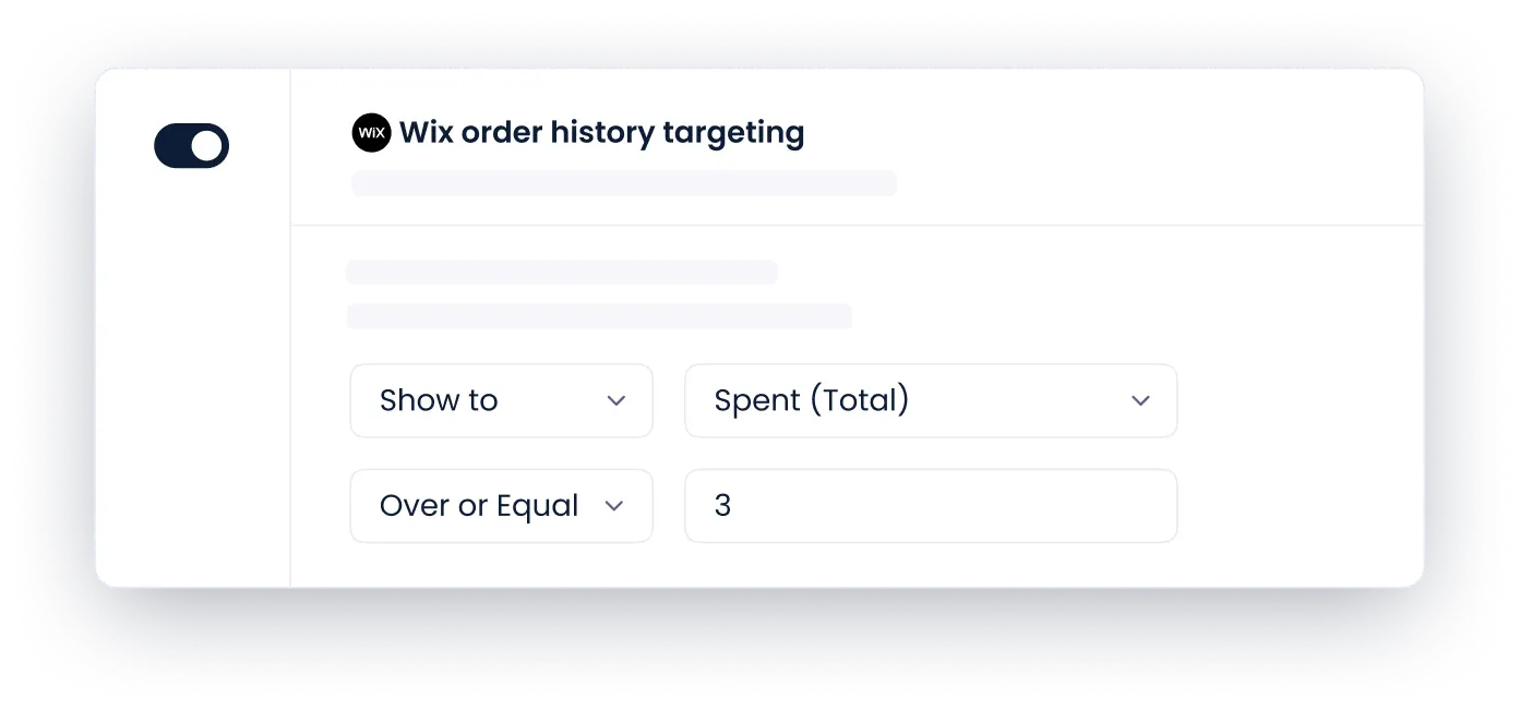Direcionamento do histórico de pedidos do Wix